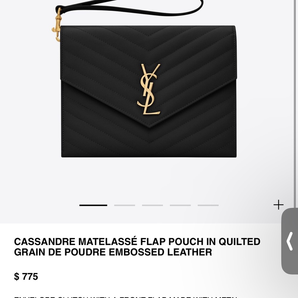 YSL Cassandre Matelasse Flap Pouch in Quilted Grain